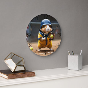 Softball Guinea Pig, Large Clock