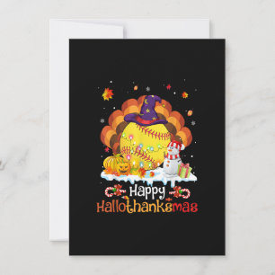 Softball Halloween Christmas Thanksgiving Hallotha Invitation