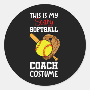 Softball Halloween Scary Coach Costume Player Classic Round Sticker