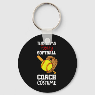 Softball Halloween Scary Coach Costume Player Keychain