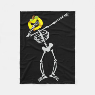 Softball Halloween Skeleton Dabbing Pumpkin  Fleece Blanket