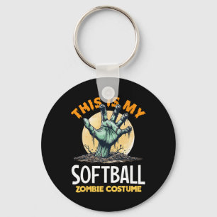 Softball Halloween Zombie Matching Costume Keychain