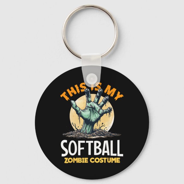Softball Halloween Zombie Matching Costume  Keychain (Front)