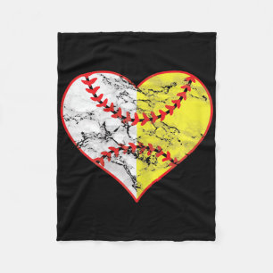 Softball Heart Mum Baseball Mother's Day Best Base Fleece Blanket