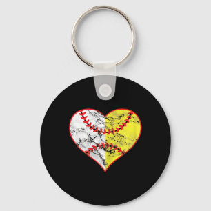 Softball Heart Mum Baseball Mother's Day Best Base Keychain