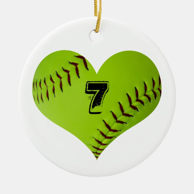 Softball heart ornament (Front)