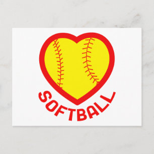 Softball Heart Postcard