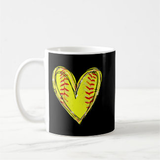 Softball Heart Softball Game Day Apparel Softball  Coffee Mug