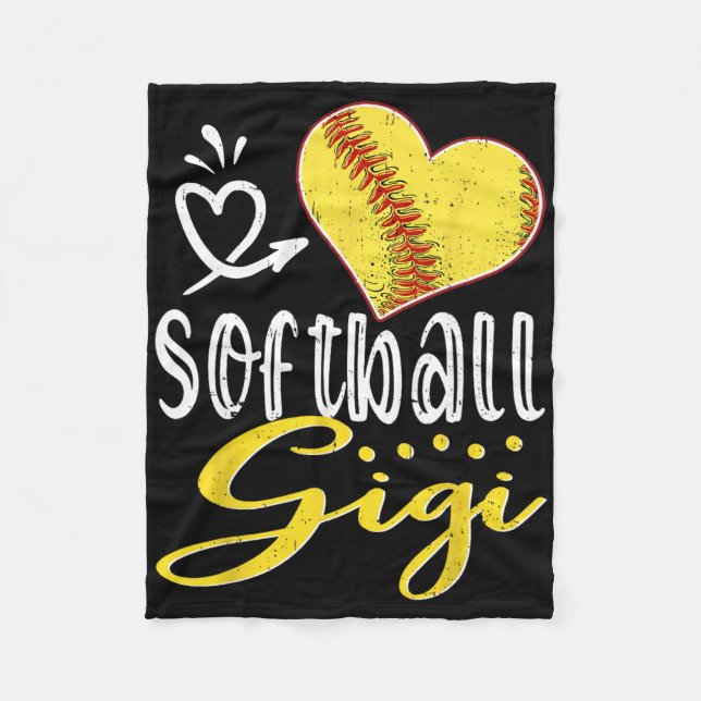 Softball Heart Softball Gigi Family Matching  Fleece Blanket (Front)