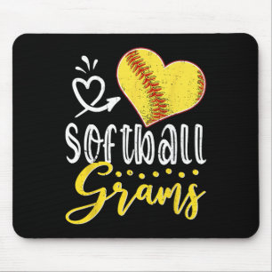 Softball Heart Softball Grams Family Matching  Mouse Pad