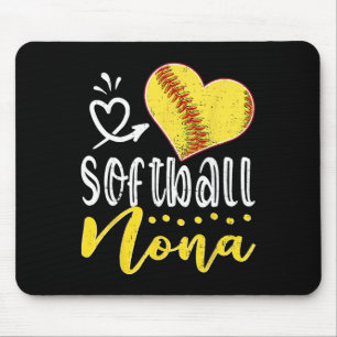 Softball Heart Softball Nona Family Matching Mouse Pad