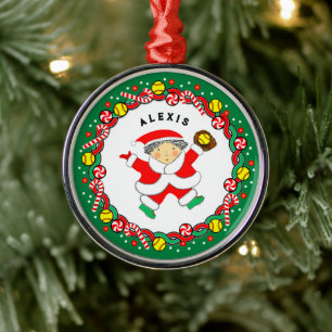 Softball Holiday Gift Ceramic Ornament