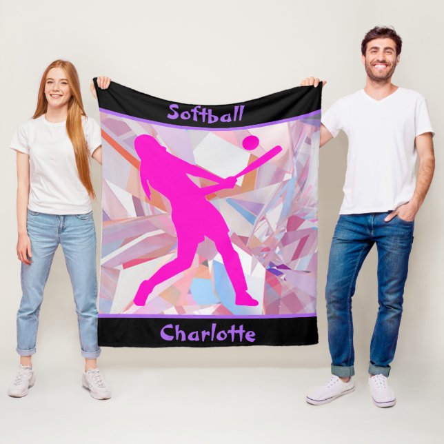 Softball Hologram Shatter Fleece Blanket (In Situ)