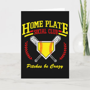 Softball Home Plate Social Club For Sideline Moms  Card
