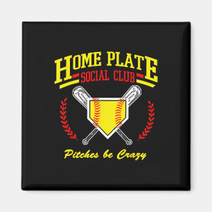 Softball Home Plate Social Club For Sideline Moms Magnet