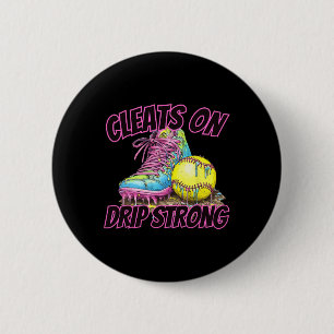 Softball Ice Cream Dripping Baseball Home Plate Dr 2 Inch Round Button