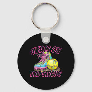 Softball Ice Cream Dripping Baseball Home Plate Dr Keychain