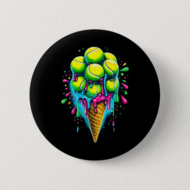 Softball Ice Cream Funny Softball  2 Inch Round Button (Front)