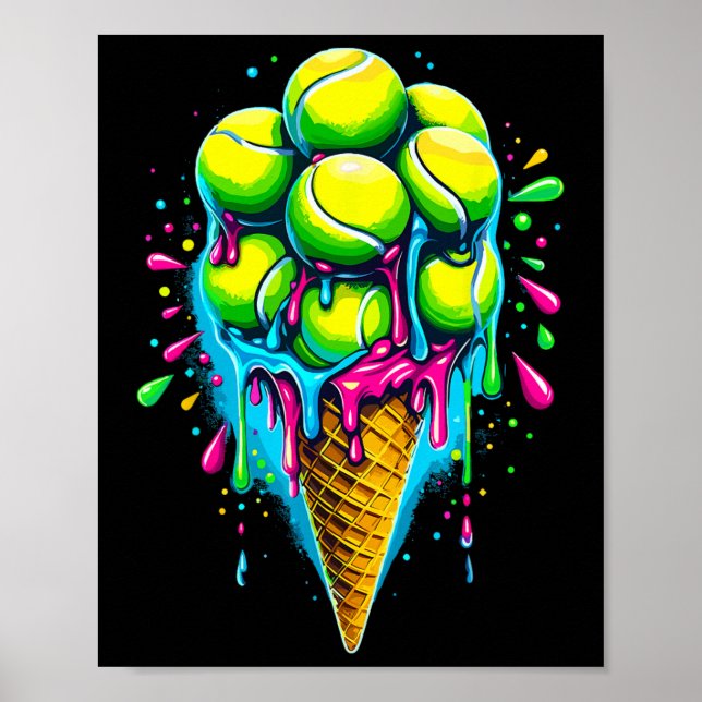 Softball Ice Cream Funny Softball  Poster (Front)