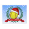 Softball In A Santa Hat Christmas Style