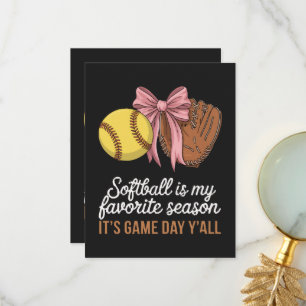 Softball is My Favourite Season Thank You Card
