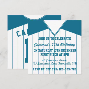 Softball Jersey Invitations du parti à thème Modèl