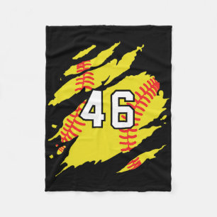 Softball Jersey Number #46 Sports Player Fan Jerse Fleece Blanket