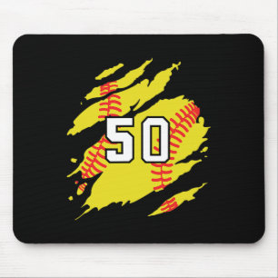 Softball Jersey Number #50 Sports Player Fan Jerse Mouse Pad