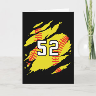 Softball Jersey Number #52 Sports Player Fan Jerse Card
