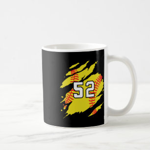 Softball Jersey Number #52 Sports Player Fan Jerse Coffee Mug
