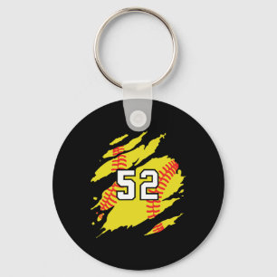 Softball Jersey Number #52 Sports Player Fan Jerse Keychain