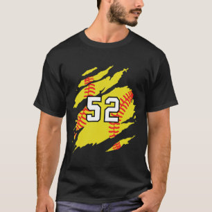 Softball Jersey Number #52 Sports Player Fan Jerse T-Shirt