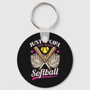Softball Just A Girl Who Loves Softball Softball P Keychain