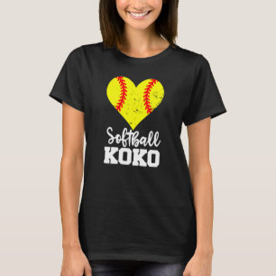 Softball Koko Softball Heart Grandma Koko T-Shirt
