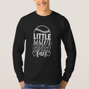 Softball Little Sister Biggest Fan Daughter Siste T-Shirt