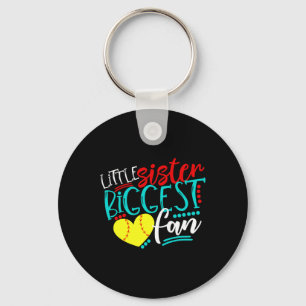 Softball-little Sister Biggest Fan Keychain