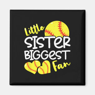 Softball Little Sister Biggest Fan Teen Girls _1 Magnet