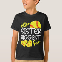 Softball Little Sister Biggest Fan Teen Girls _1