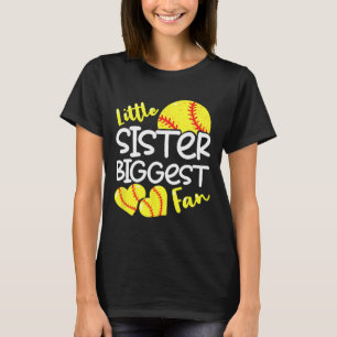 Softball Little Sister Biggest Fan Teen Girls _1 T-Shirt