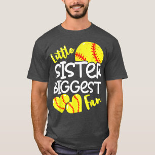 Softball Little Sister Biggest Fan Teen Girls T-Shirt