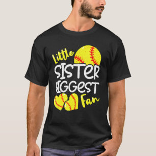 Softball Little Sister Biggest Fan Teen Girls T-Shirt