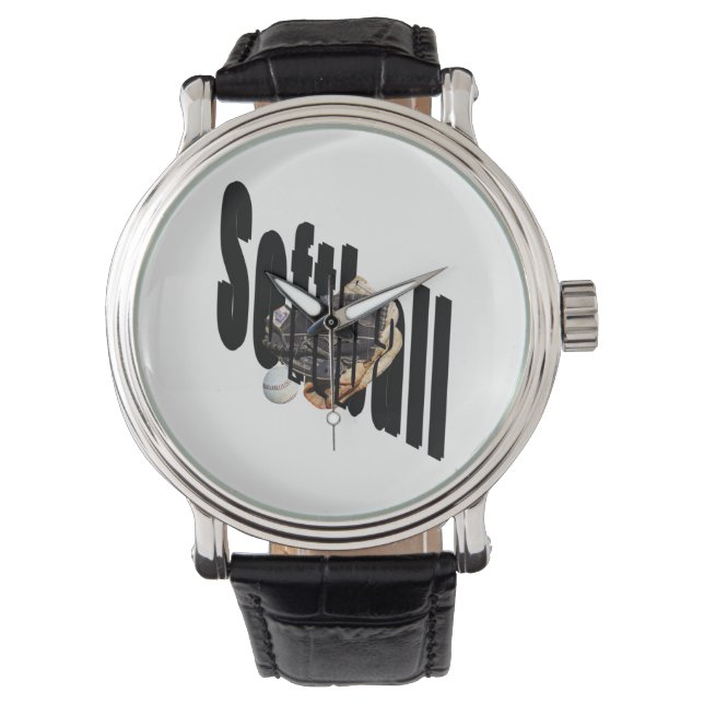 Softball Logo And Gloves, Watch (Front)