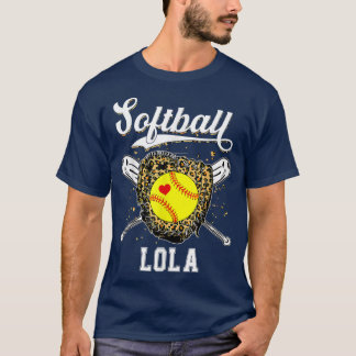 Softball Lola Leopard Game Day Softball Mother s D T-Shirt