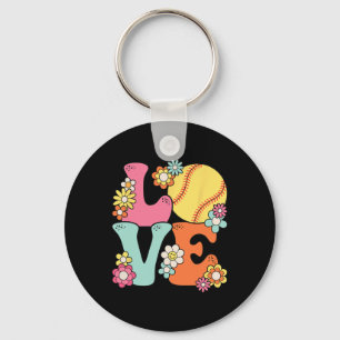 Softball Love Cute Softball Lover Women Teens Girl Keychain