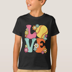 Softball Love Cute Softball Lover Women Teens Girl T-Shirt