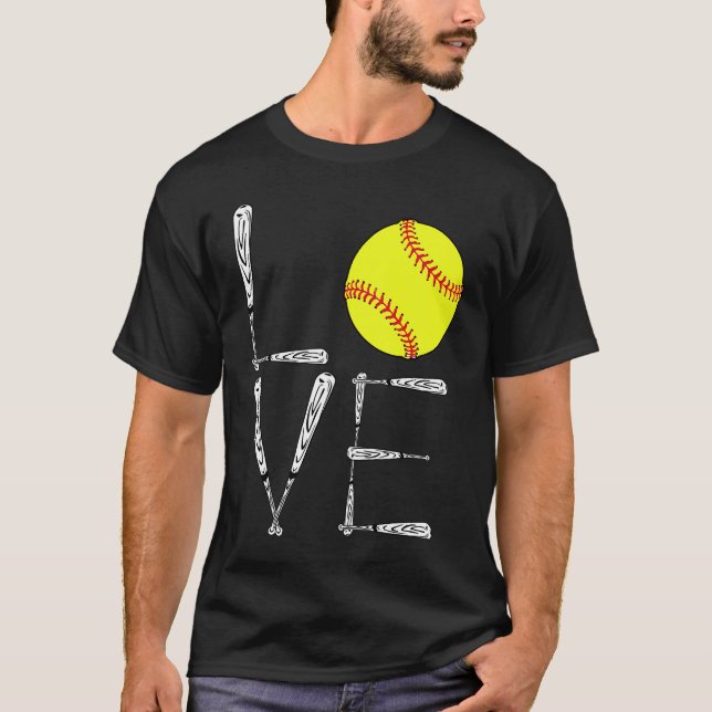 Softball Love Girls Forever Best  Birthday Bat Tex T-Shirt (Front)