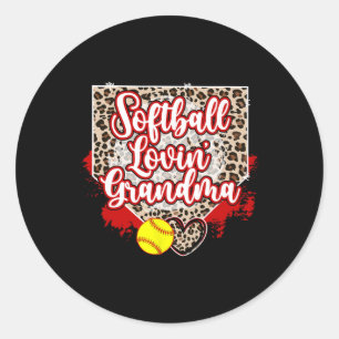 Softball Lovin' Grandma Softball Grandma Classic Round Sticker