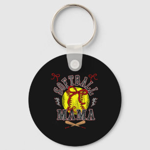 Softball Mama Coquette Softball Game Day Softball Keychain