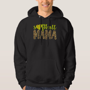 Softball Mama Cute Cheetah Mother's Day Sports 10 Hoodie