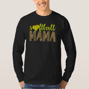 Softball Mama Cute Cheetah Mother's Day Sports 6 T-Shirt